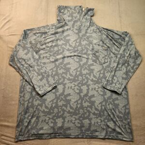 Huk Hoodie Men's 3XL Blue Camo Fishing Pocket Long Sleeve Pullover Stretch